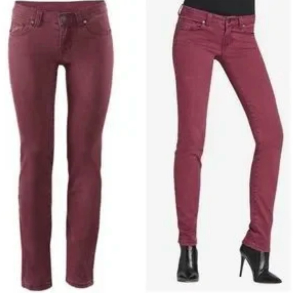 🍷 Cabi 919 Bordeaux Burgundy Red Skinny Jeans – Size 8